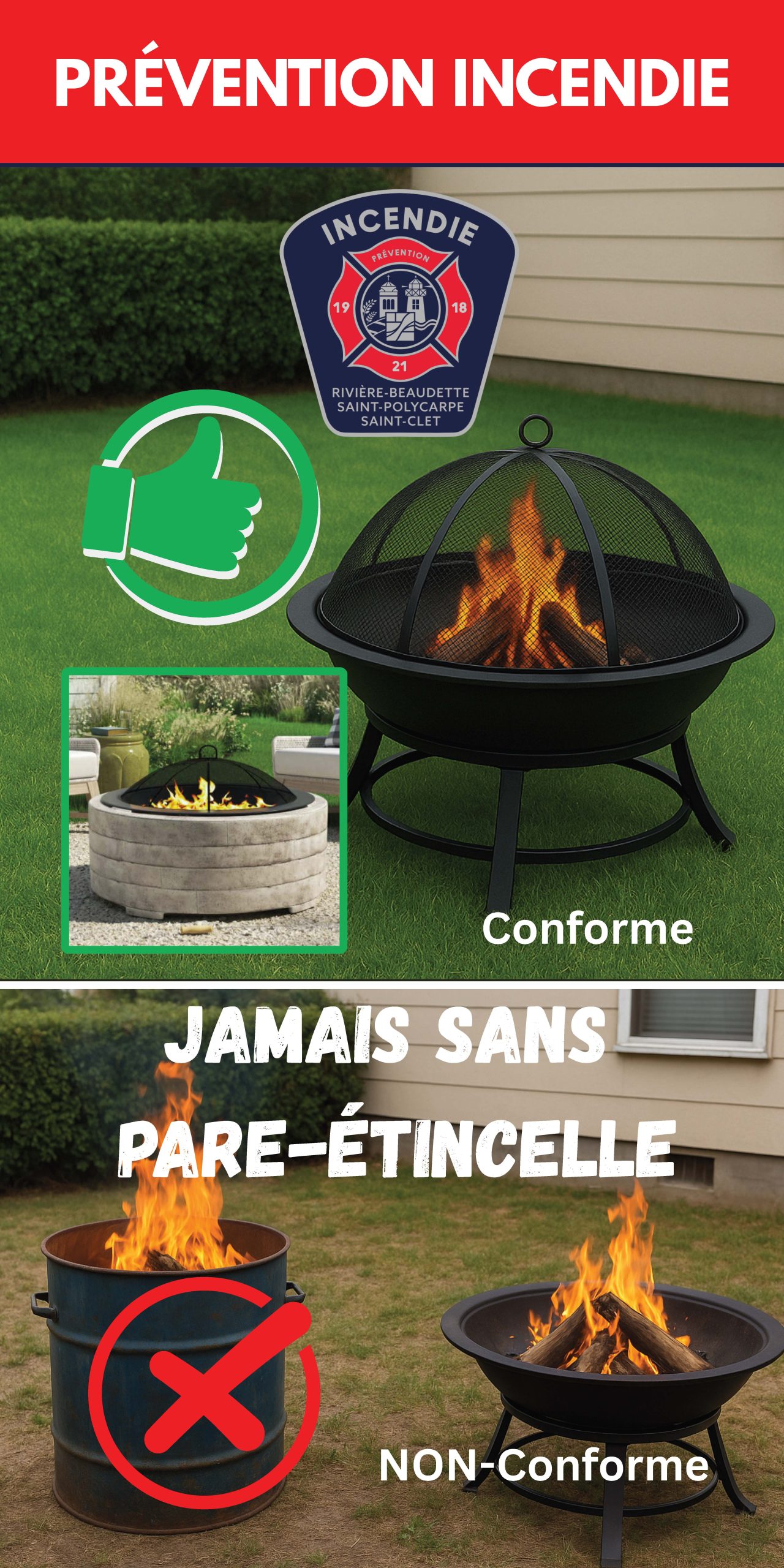 Foyer extérieur et feu à ciel ouvert
